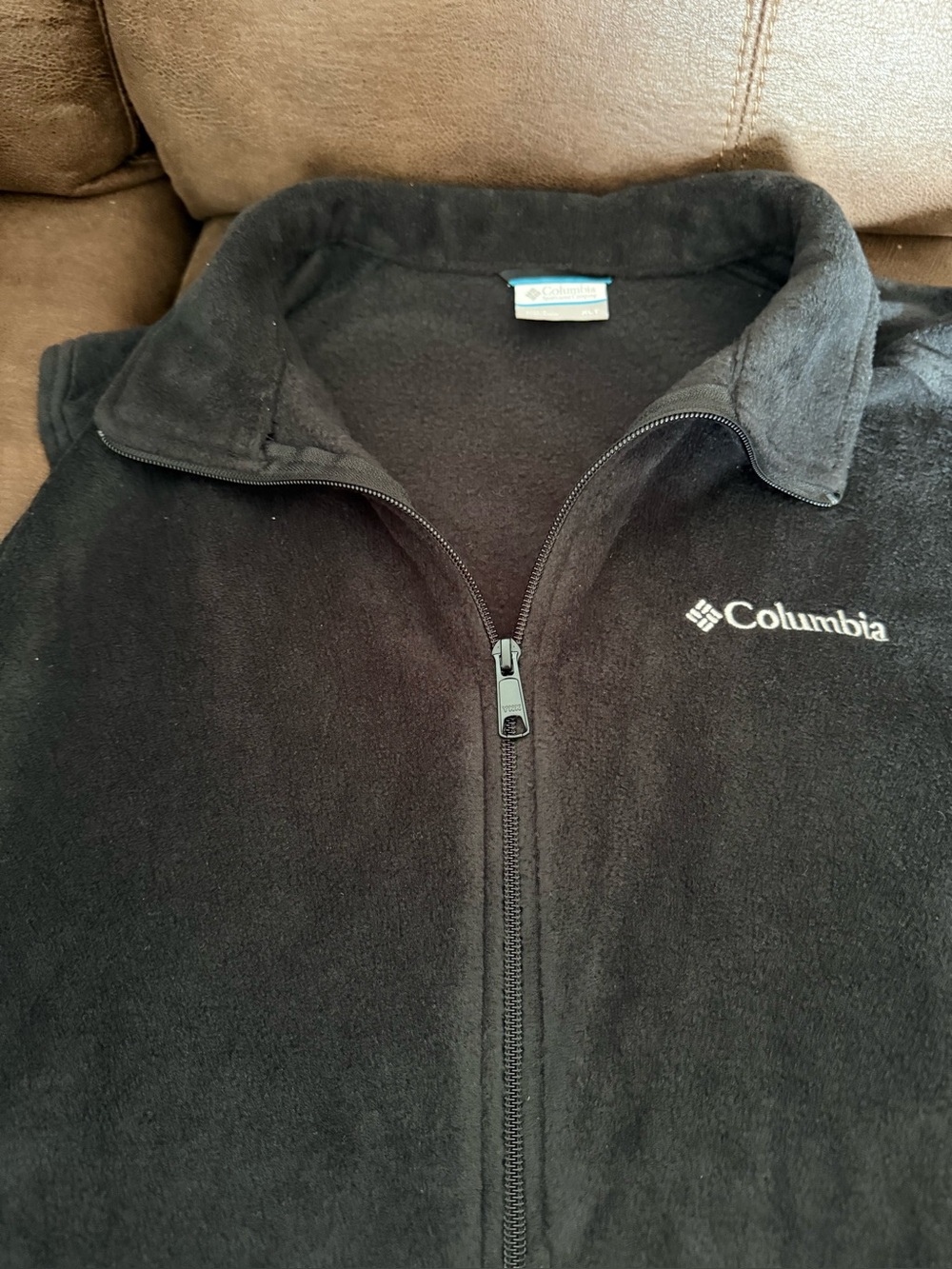 Columbia Zipper Fleece Pocket Vest Men Gray Size XLT